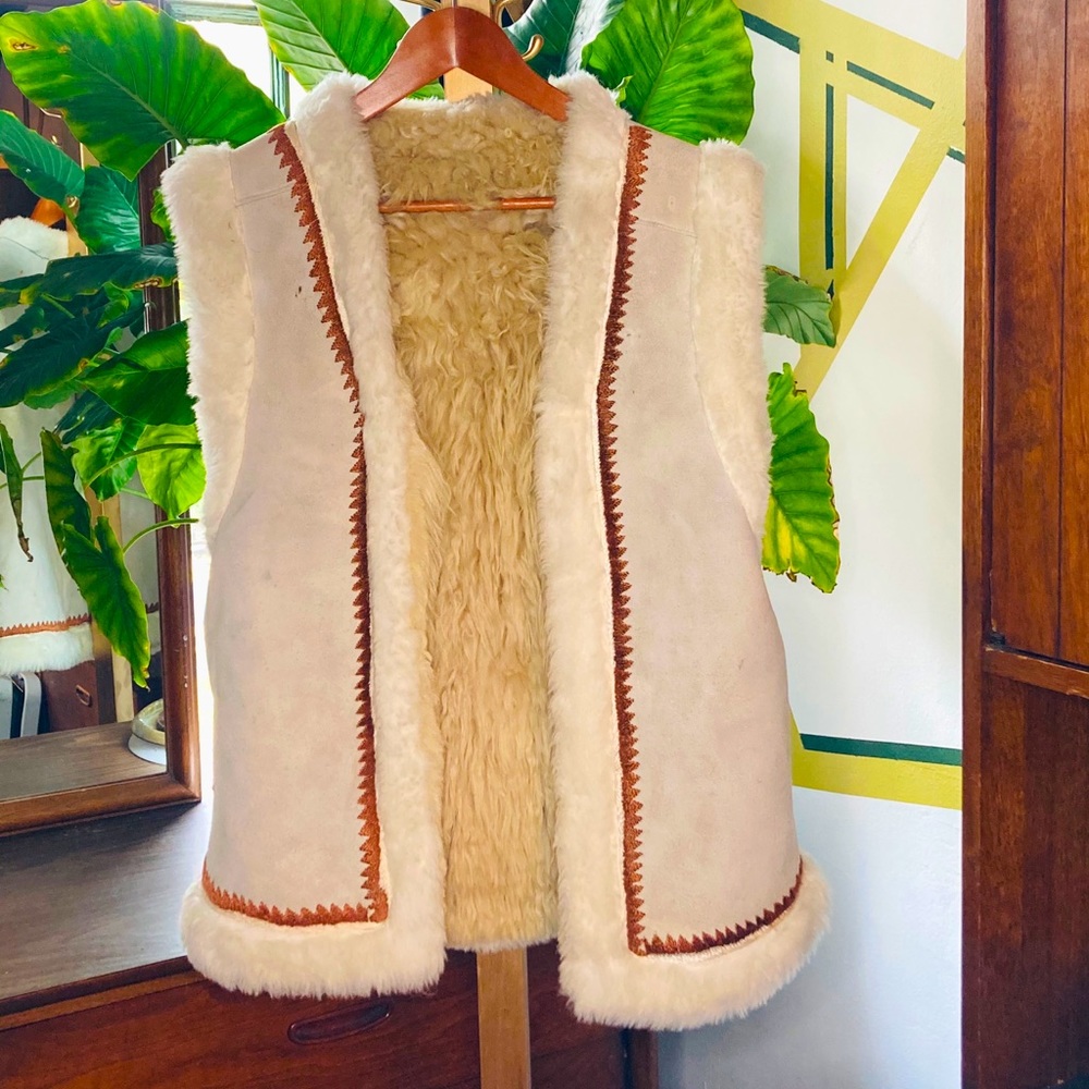 Vintage 1960’s Lamb Skin & Wool Vest
